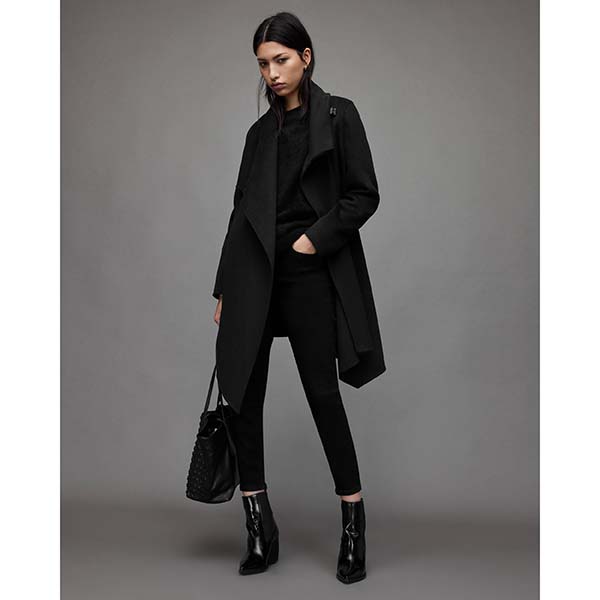 Allsaints Australia Womens Monument Eve Wool Blend Coats Black AU51-582